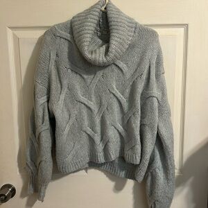 Madewell wool blend cropped cable knit sweater